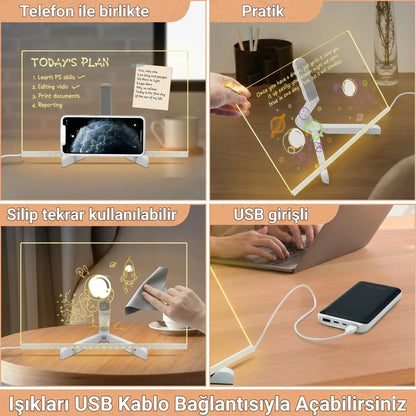 LED Işıklı Yazı ve Çizim Panosu